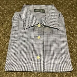 NWOT Mario Cardi Italian Designer Men’s Dress Shirt Lilac, White & Gray Plaid